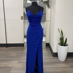 Royal Blue Fitted Long Dress